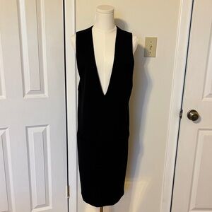 Chic V-neck Wool Dress